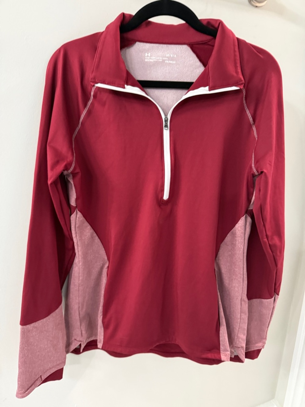 Under Armour Red Half-Zip Long Sleeve Top